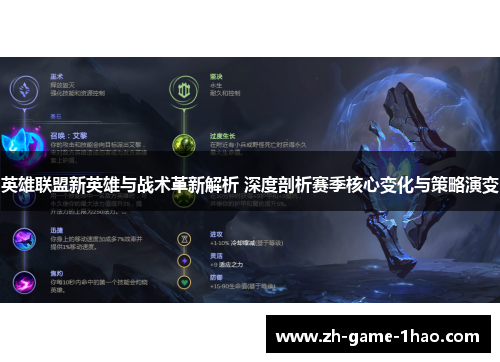 英雄联盟新英雄与战术革新解析 深度剖析赛季核心变化与策略演变