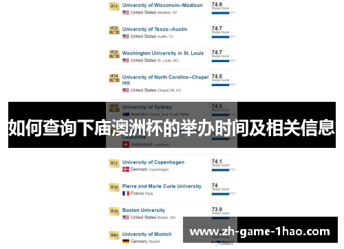 如何查询下庙澳洲杯的举办时间及相关信息